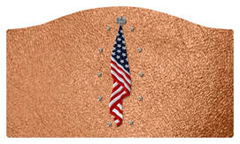 DASHELL-421-SH-CP Flag at Rest Shimmer Copper